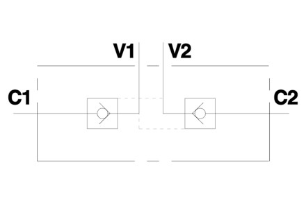 Гидрозамок двухсторонний трубного монтажа VBPDE 3/4 (V0040)